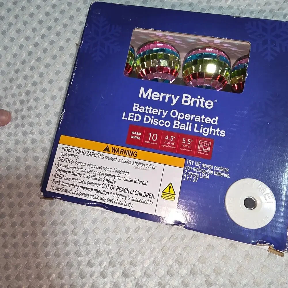 MERRY BRITE SET OF BATTERY OPERATED DISCO BALL STRING  LIGHTS